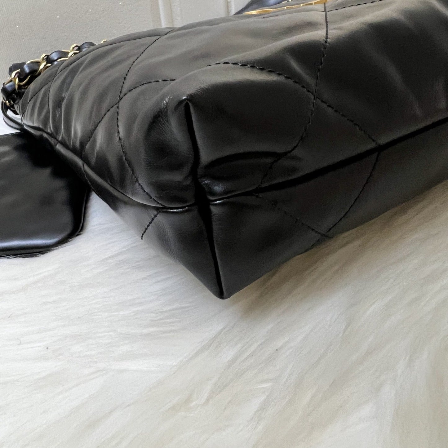 22 Small Hobo Bag in Black Calfskin and AGHW Signature