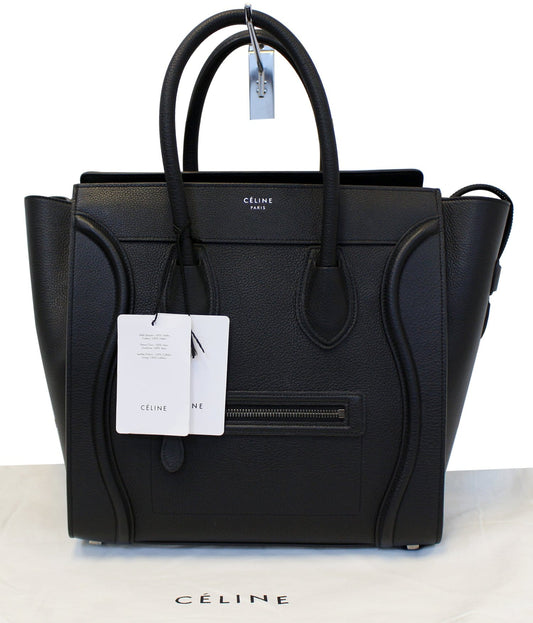 Drummed Luggage Tote Bag Leather Mini