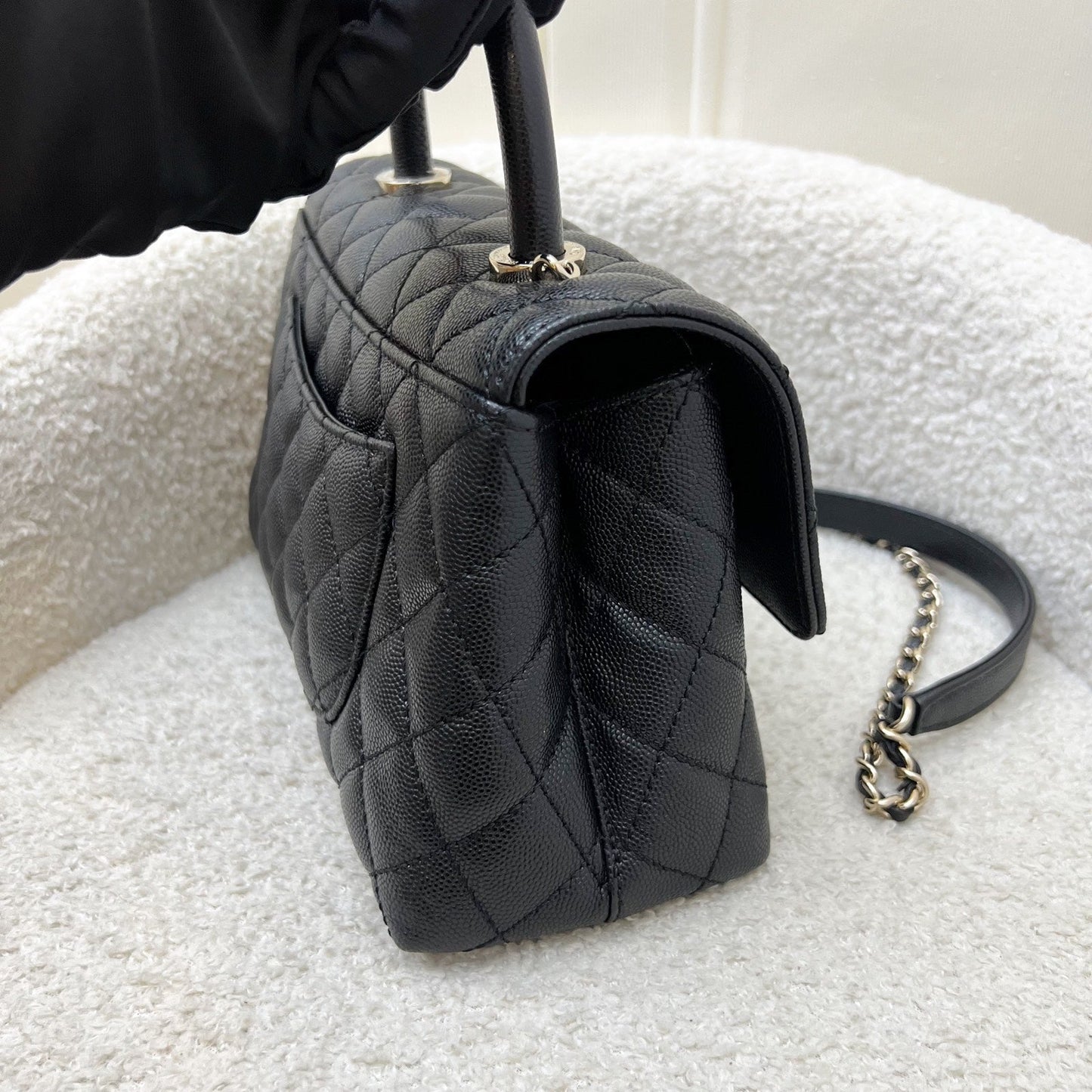 Chanel Small Coco Handle Flap in Black Caviar and LGHW (Model: ) Accessory