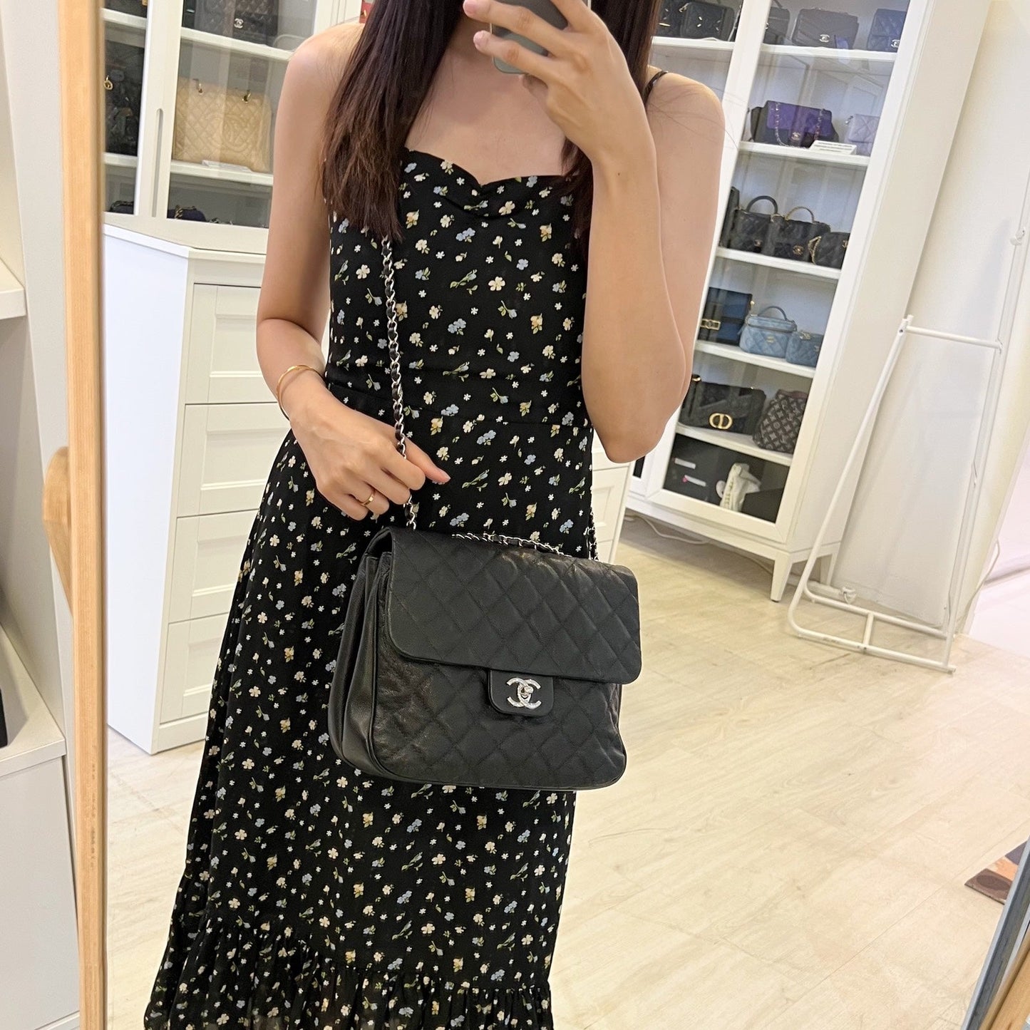 Chanel Seasonal Flap in Black Caviar and SHW (Model: ) Accessory