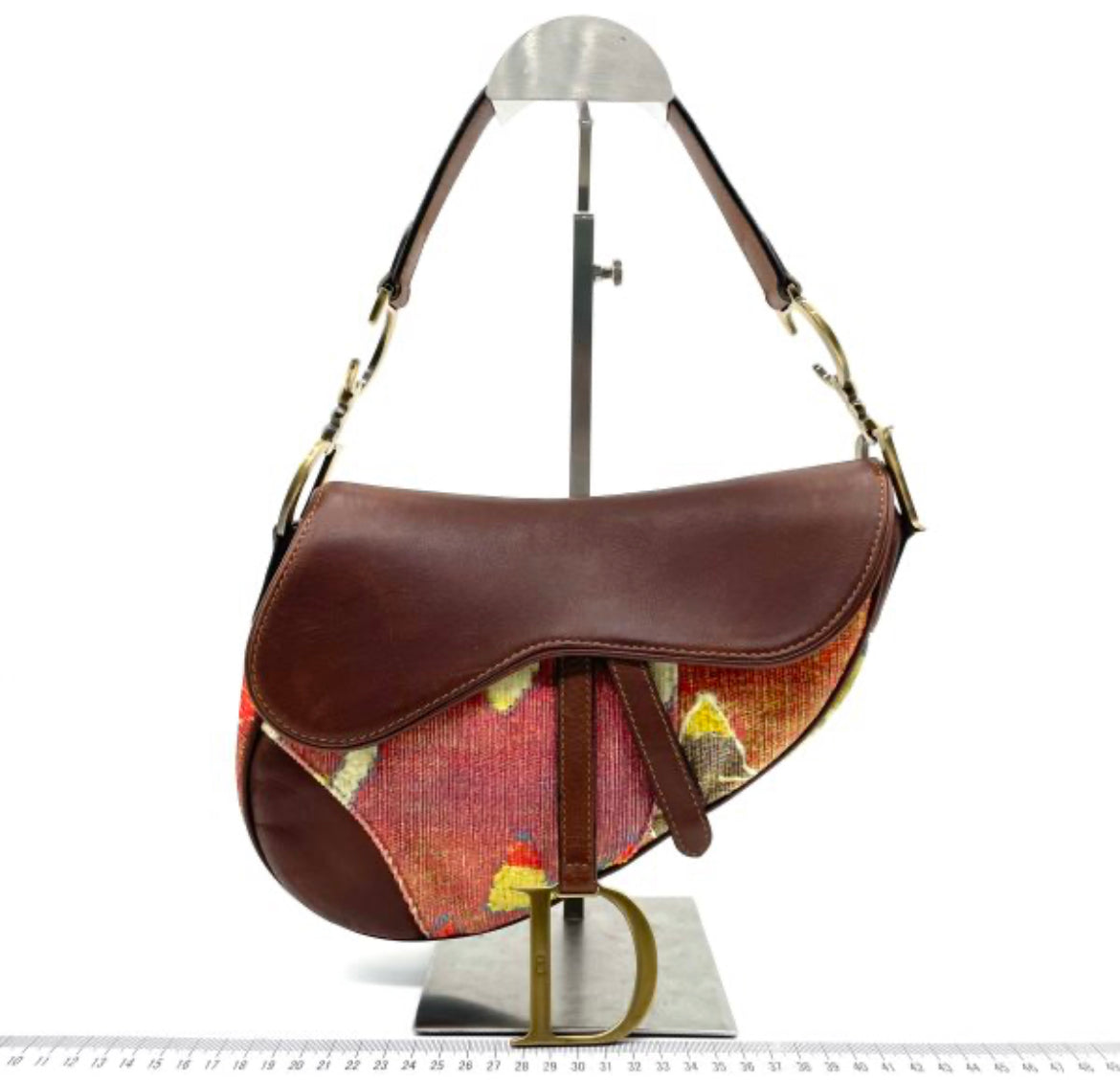 Dior Saddle Bag And Printed Velvet Rare Leather Brown Travel Bag