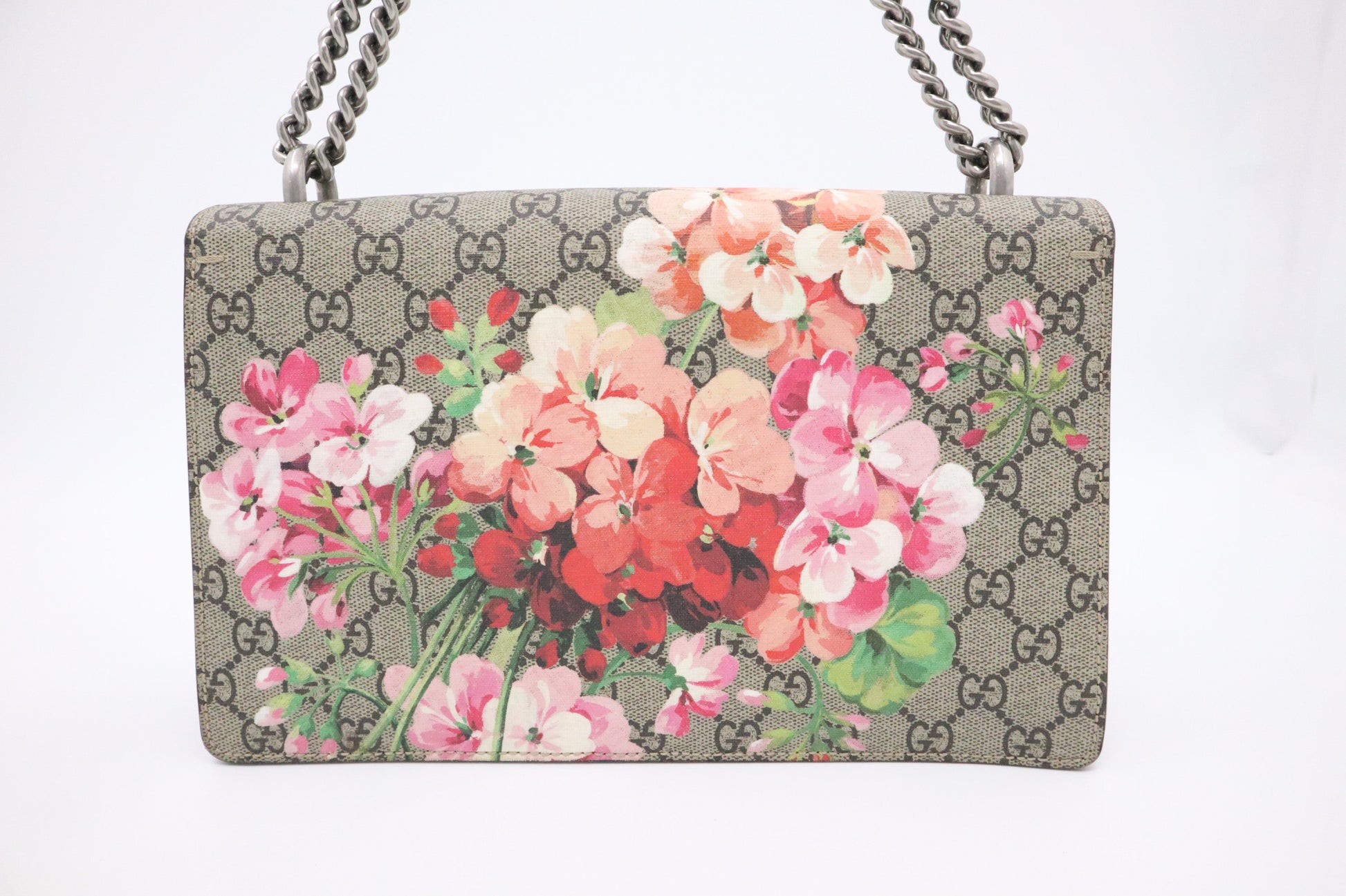Gucci Dionysus In Blooms Handbag Canvas Pink Travel Bag