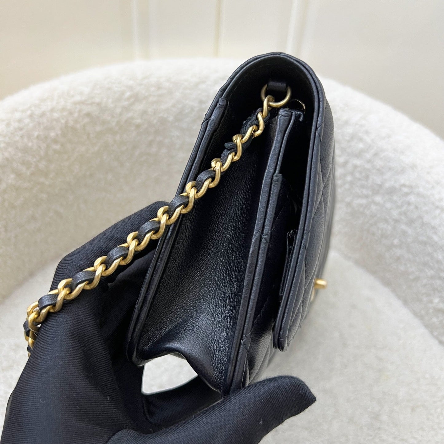 Chanel Pearl Crush Wallet on Chain WOC in Black Lambskin and AGHW (Model: ) Bag