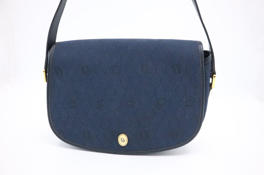 Dior Crossbody In Honeycomb Handbag Canvas Blue Crossbody Bag