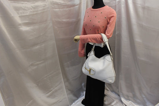 Gucci Saddle Shoulder Bag Leather White