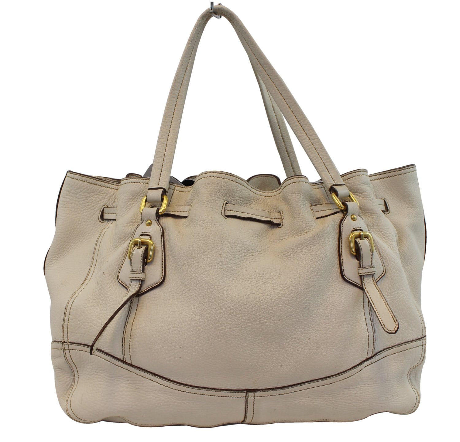 Prada Milano Hobo Bag Leather White Shoulder Bag