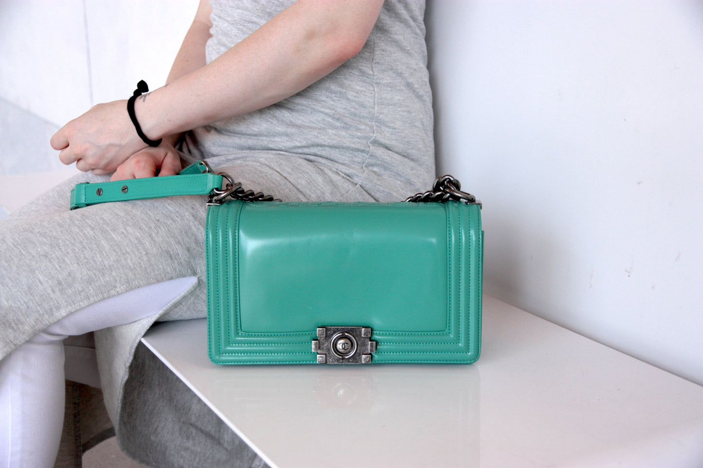 Chanel 2015 Medium Boy Green Accessory