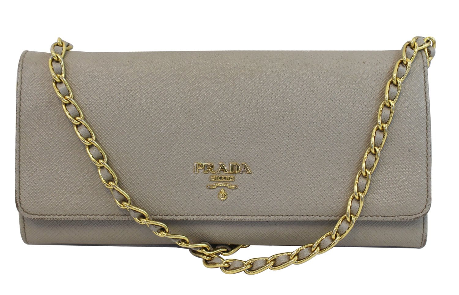Prada Marmo Clutch Bag Leather Metal Saffiano