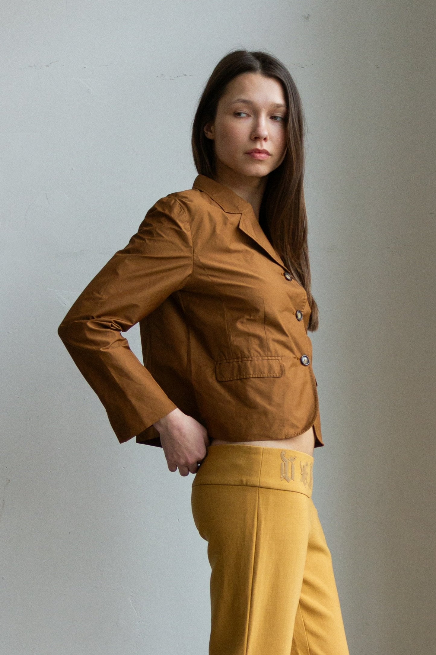 Prada Handbag Dark crop blazer Yellow