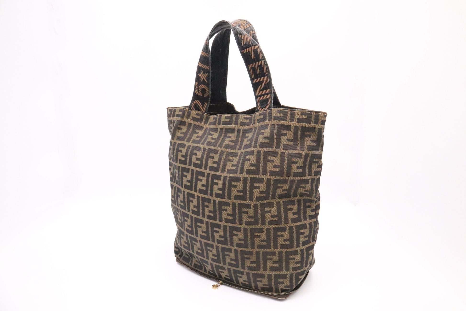 Fendi Folding Tote In Zucca Canvas Tote Bag