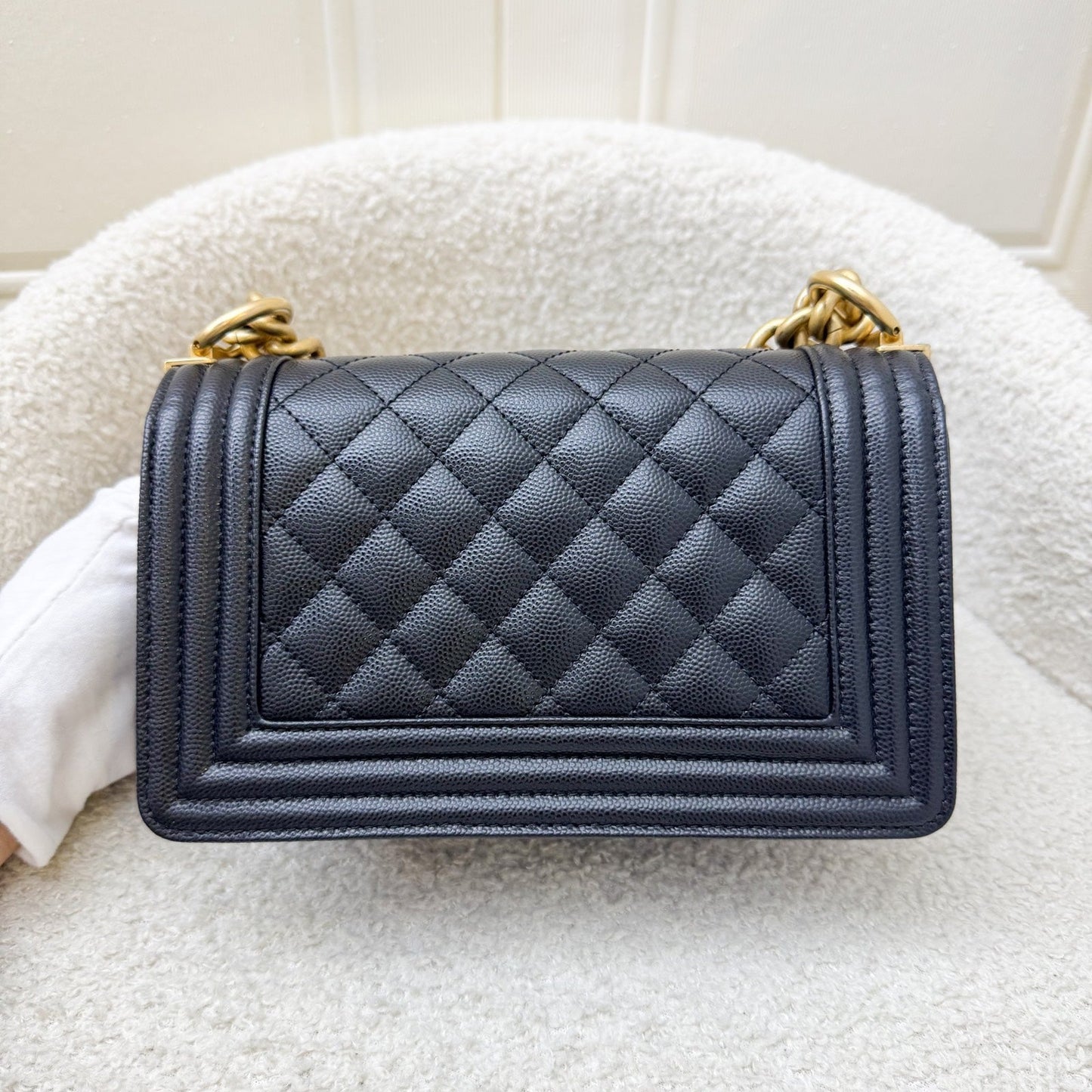 Chanel Small Boy Flap in Black Caviar and AGHW (Model: ) Accessory