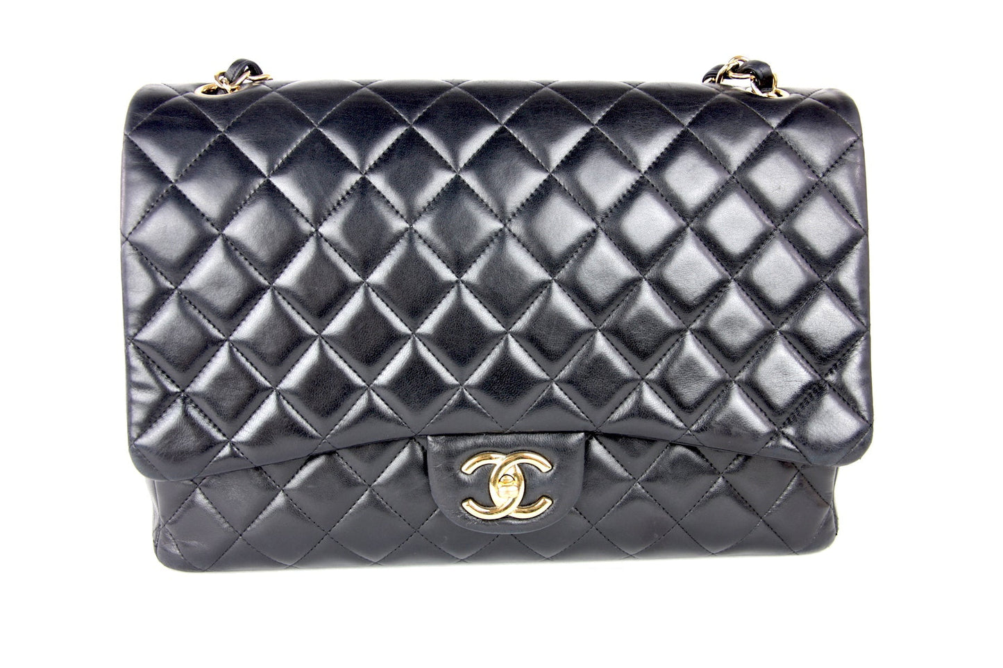 Chanel Classic Lambskin Double Flap Maxi Jumbo Gold Hardware Accessory