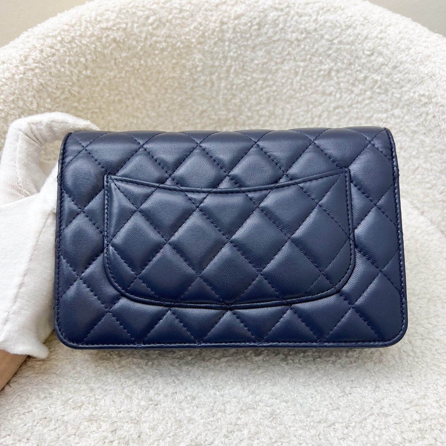 Chanel Classic Wallet on Chain WOC in Navy Lambskin and LGHW (Model: ) Bag