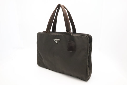 Prada Business Bag In Nylon Brown Travel Bag