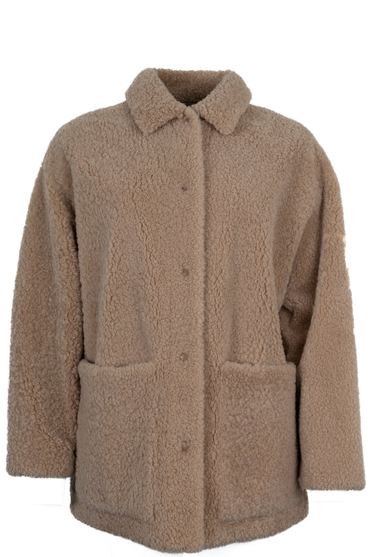 Prada Oversize Jacket Shearling Beige Handbag