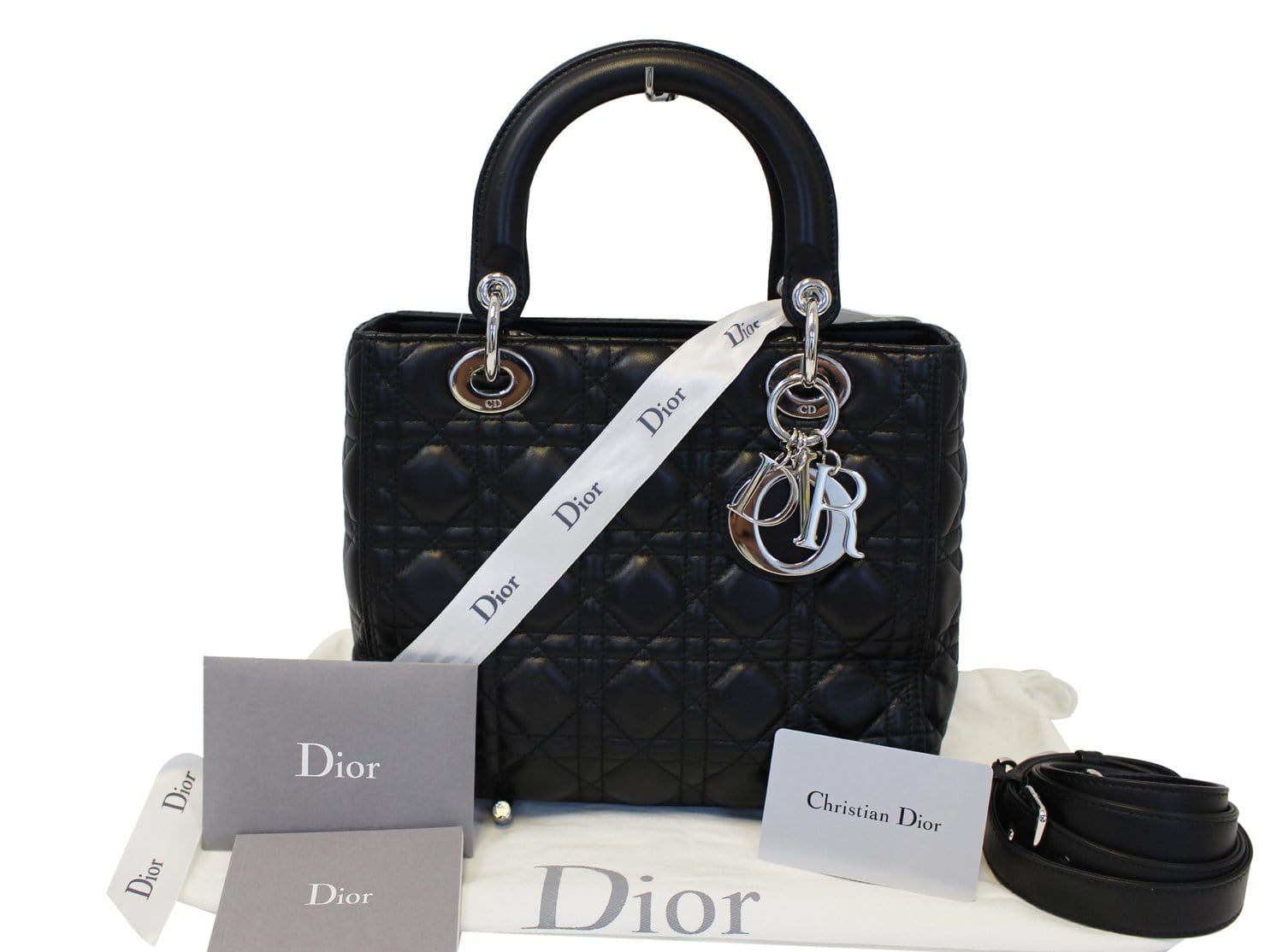 Dior Cannage Lady Bag Leather Lambskin Quilted Satchel Bag