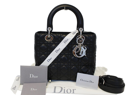 Dior Cannage Lady Bag Leather Lambskin Quilted Satchel Bag