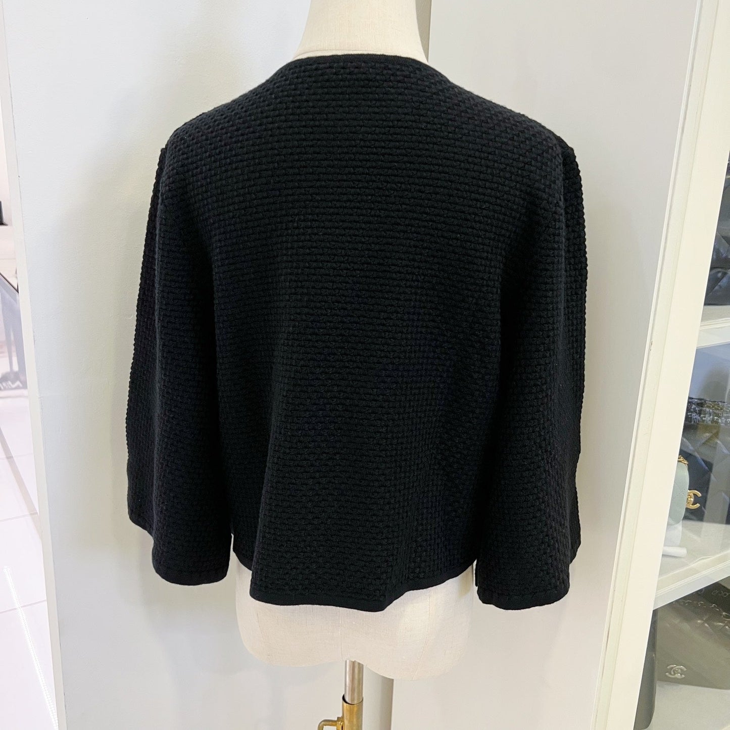 Chanel Cape Cardigan in Black Viscose and Cashmere Sz 38 (Model: ) Apparel