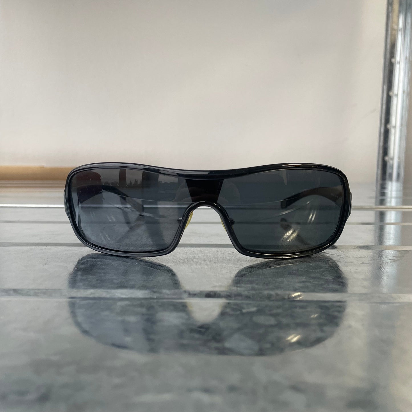 Prada Handbag Sport Wide Accent Sunglasses Black Silver