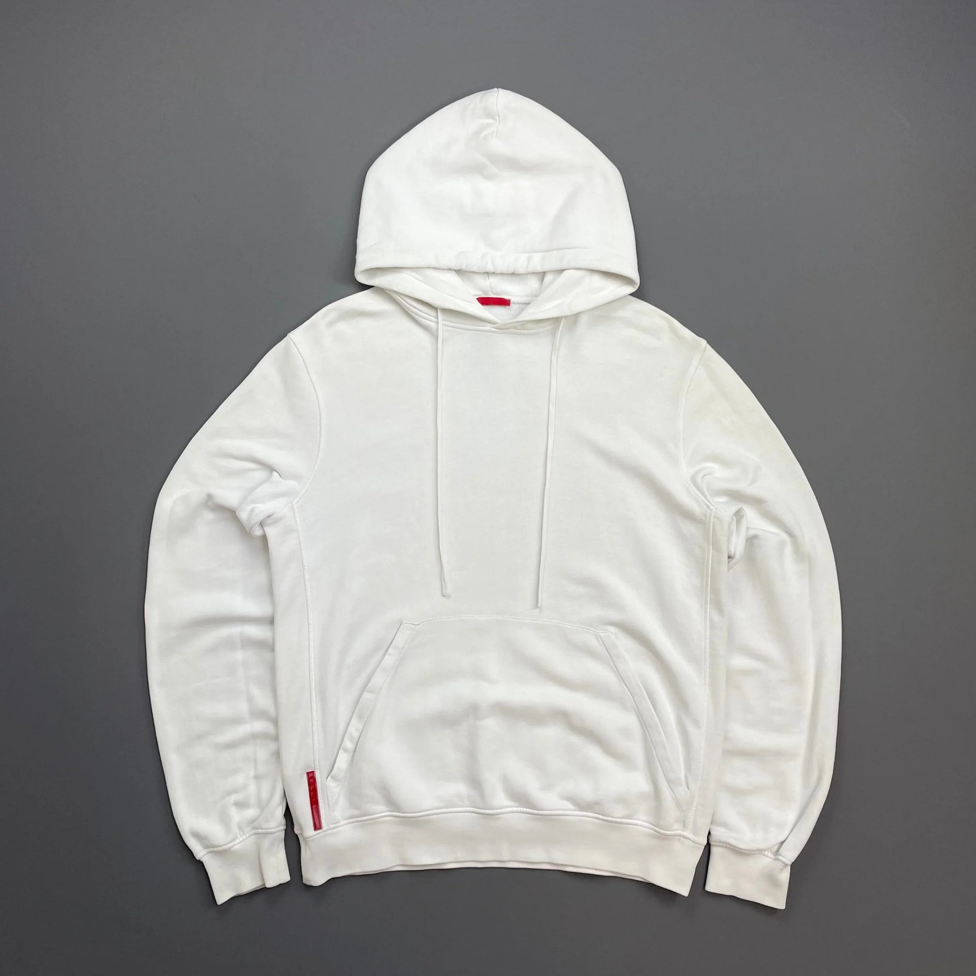 Prada Handbag Sport Cotton Pullover Drawstring Hoodie White