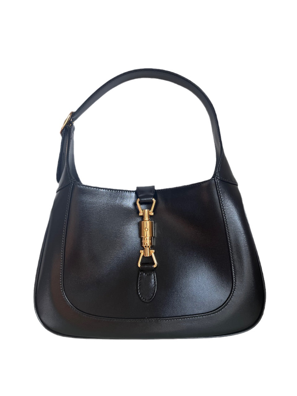 Gucci Jackie Adjustable Strap Leather Black Handbag