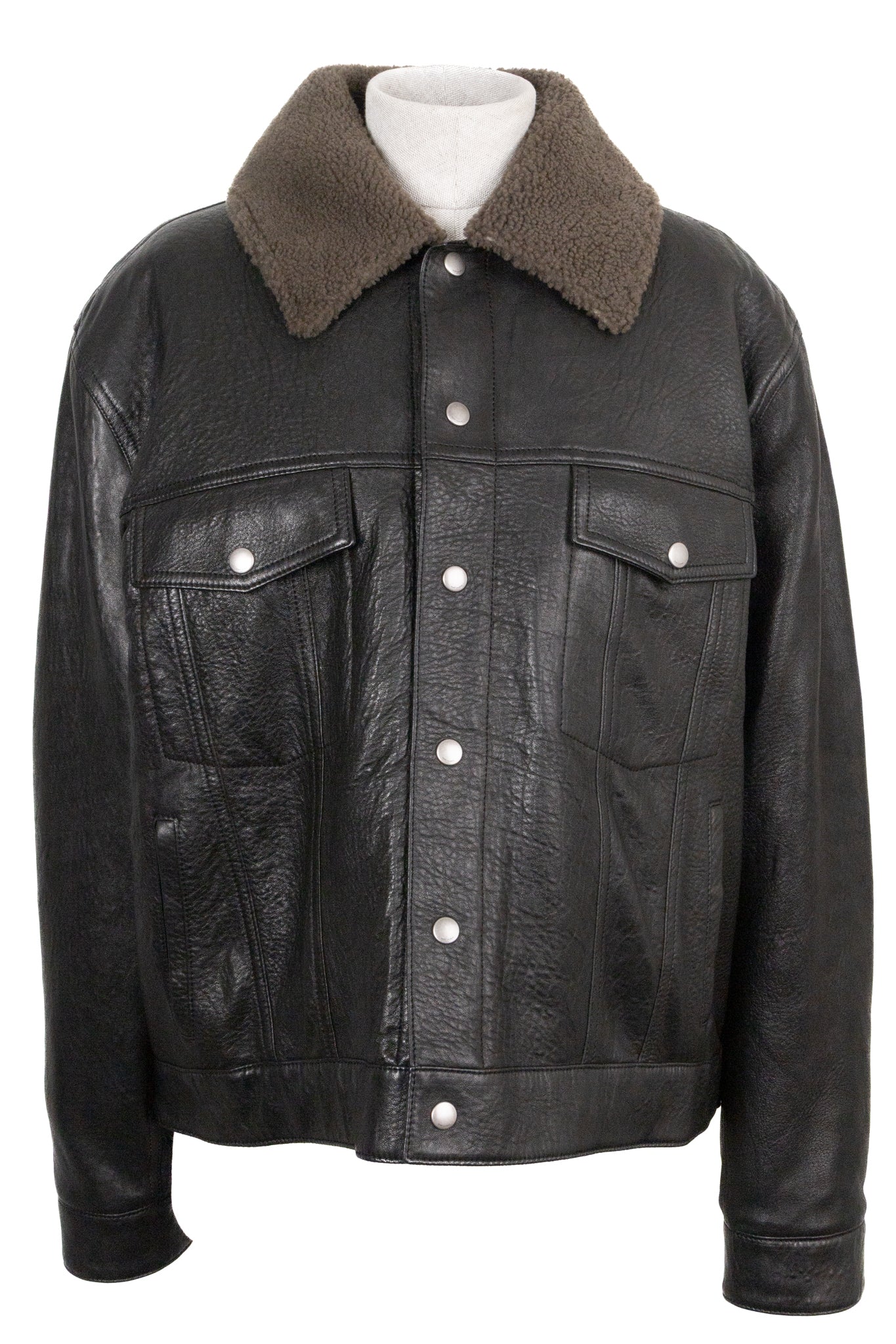 YSL Saint Laurent Jacket Shearling Leather Black Handbag