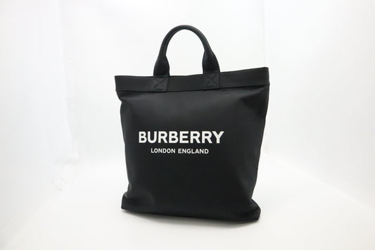 Burberry Tote In Nylon Black Tote Bag