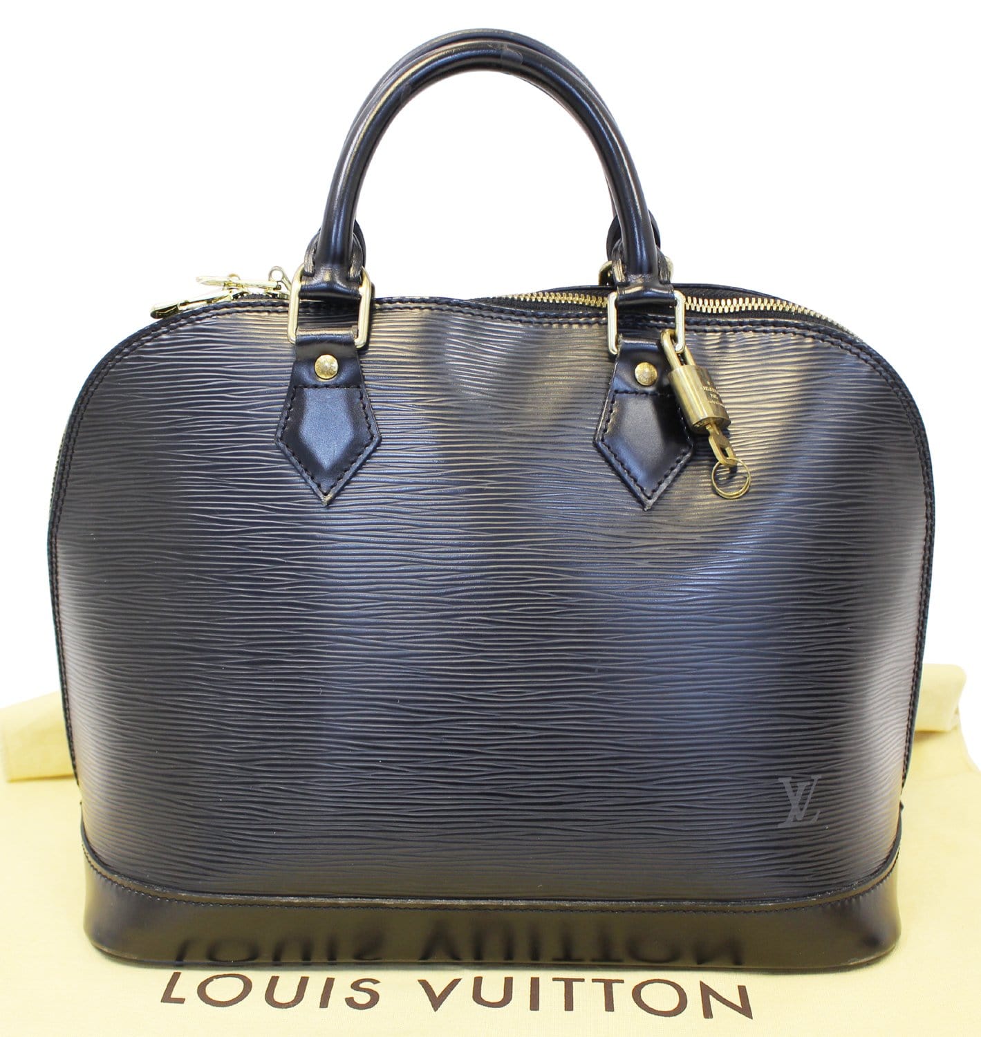 Louis Epi Alma Pm Satchel Bag Leather Black Travel Bag