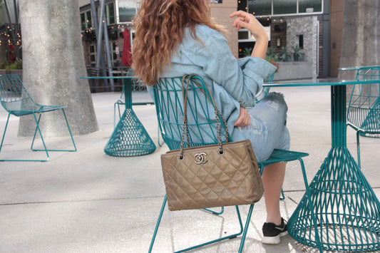Chanel CC Large Zip Shopper Chain Tote