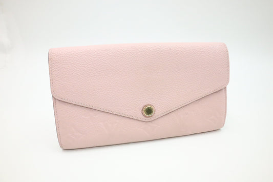 Louis Vuitton Sarah Pink Leather Empreinte Wallet Case