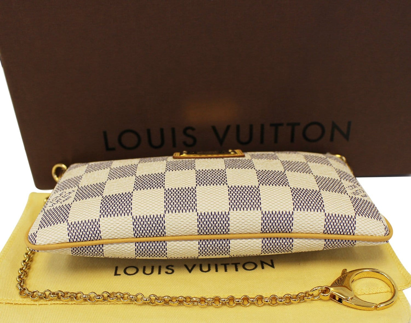 Louis Damier Azur Milla Mm Pouch Bag White Clutch Bag