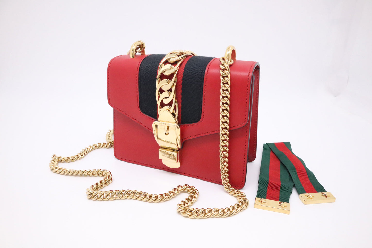 Gucci Sylvie Leather Red Mini Bag