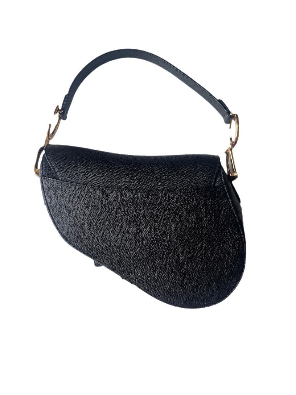 Dior Saddle Medium Grained Handbag With Hardware Leather Black Travel Bag