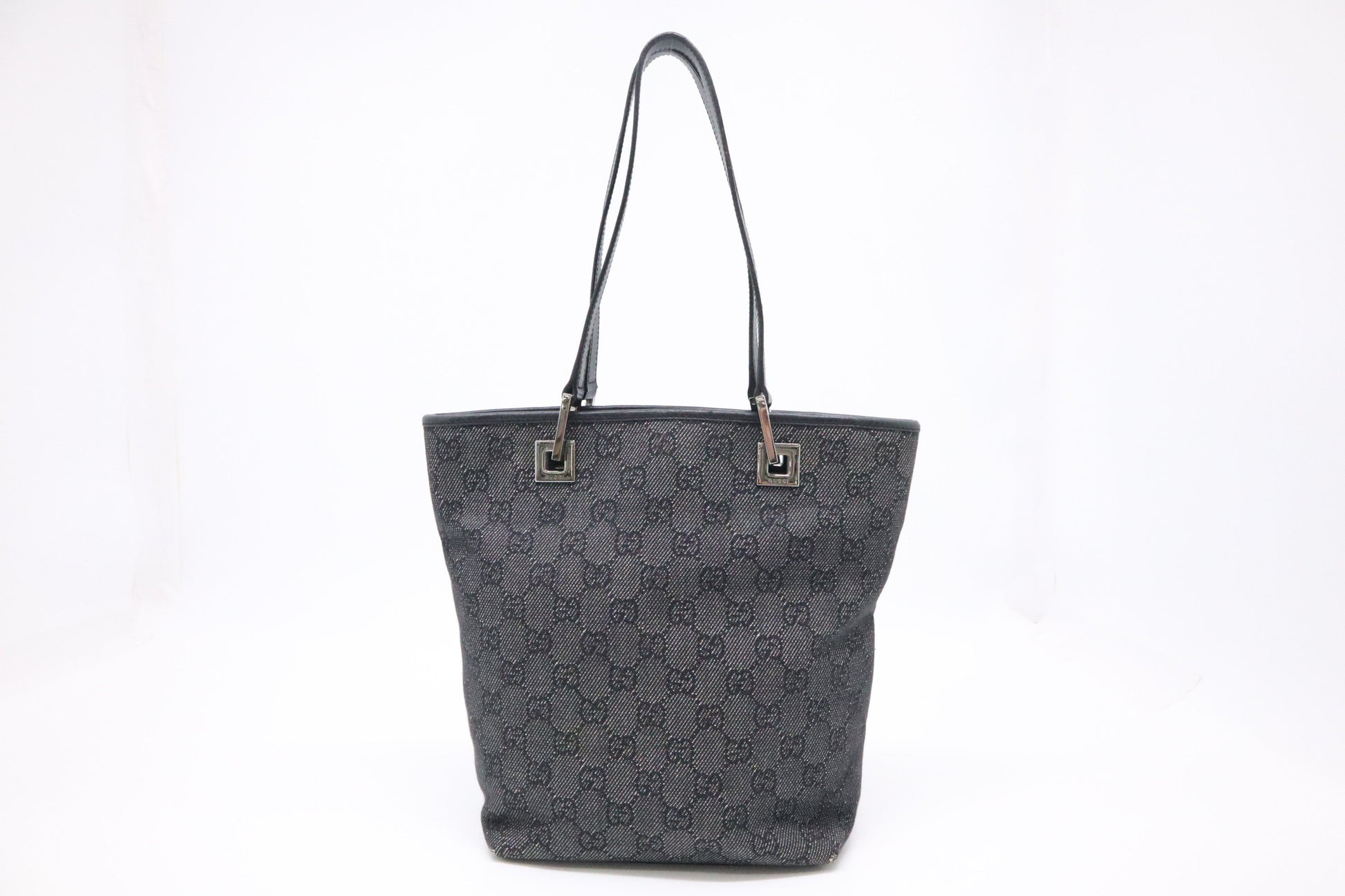 Gucci Bucket Grey Canvas Mini Bucket Bag