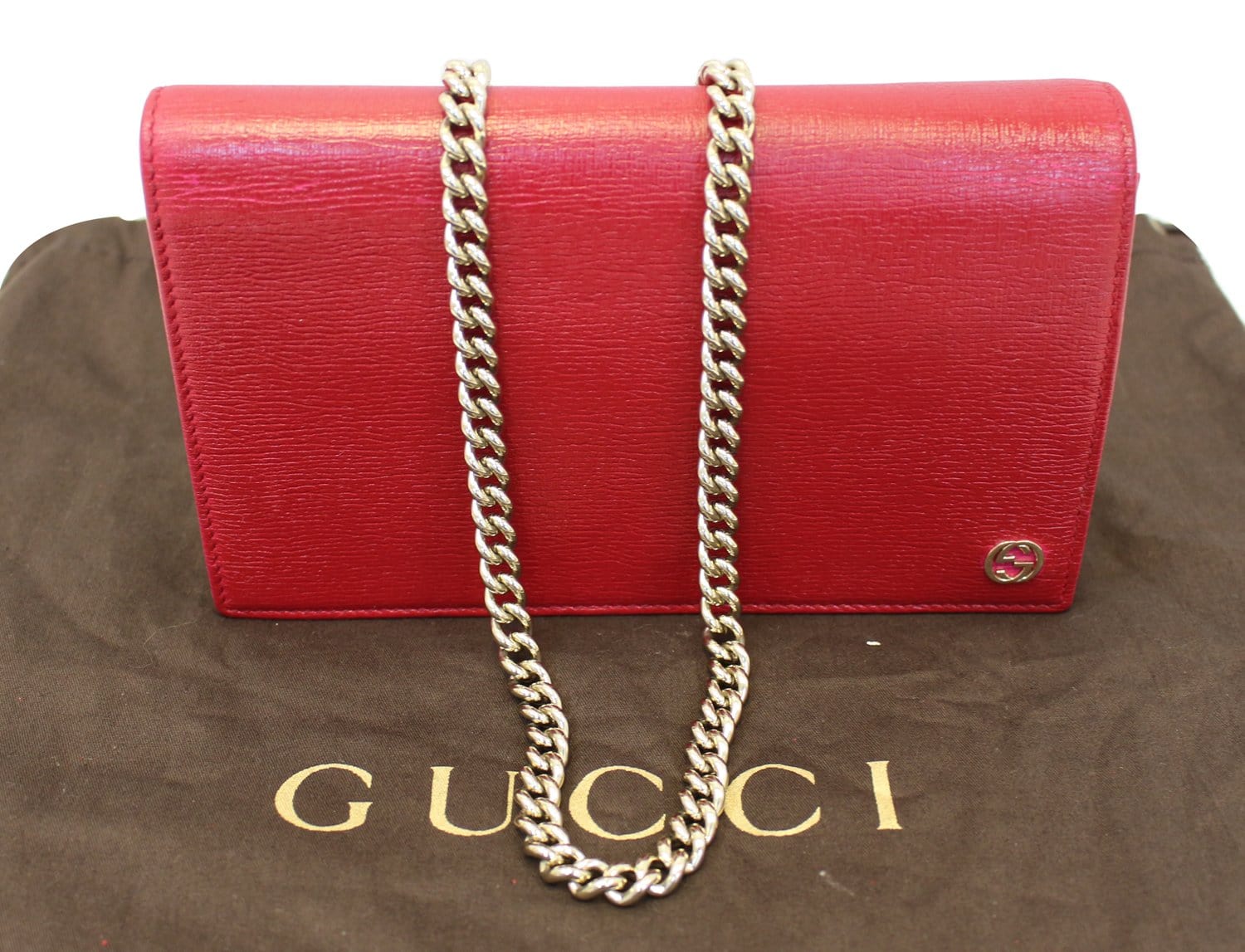 Gucci Fuchsia Crossbody Clutch Bag Red Chain Crossbody Bag
