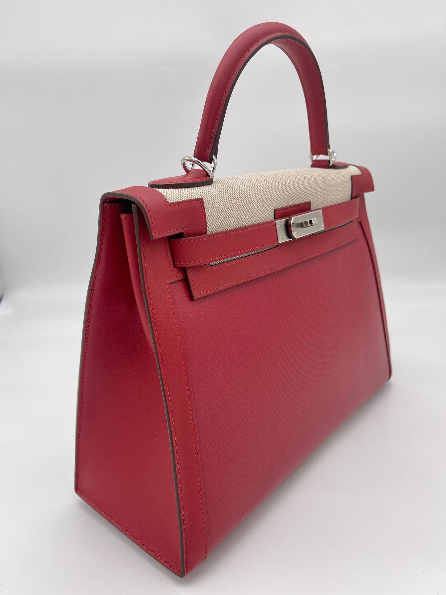 Hermes Luxury Kelly Sellier Rouge Piment Swift And Travel Bag