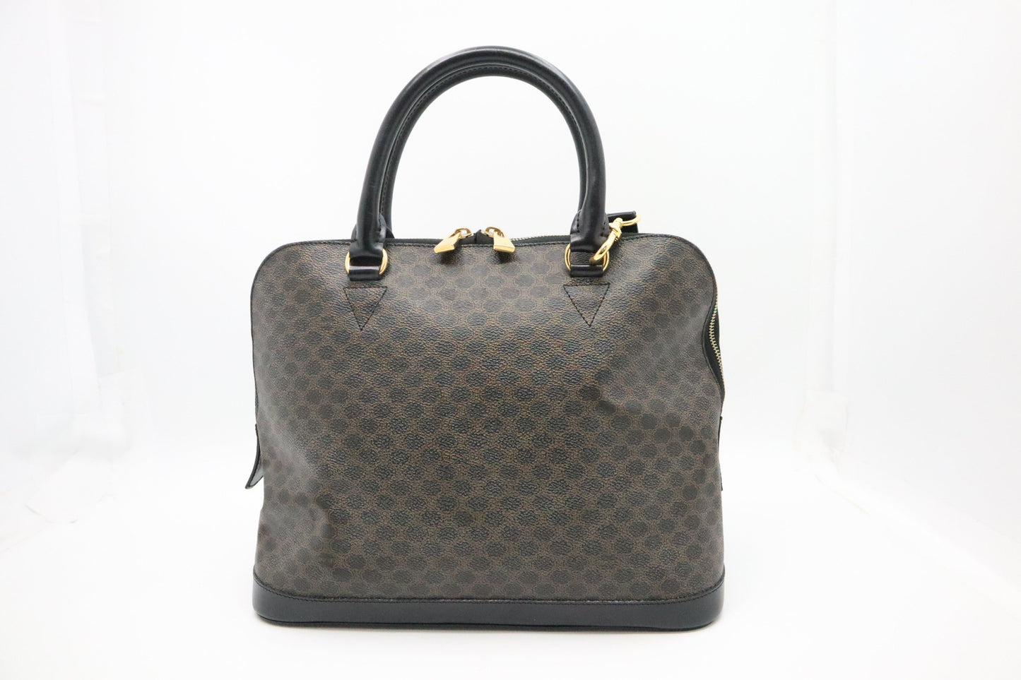 Celine Bowling Bag In Macadam Canvas Black Travel Bag