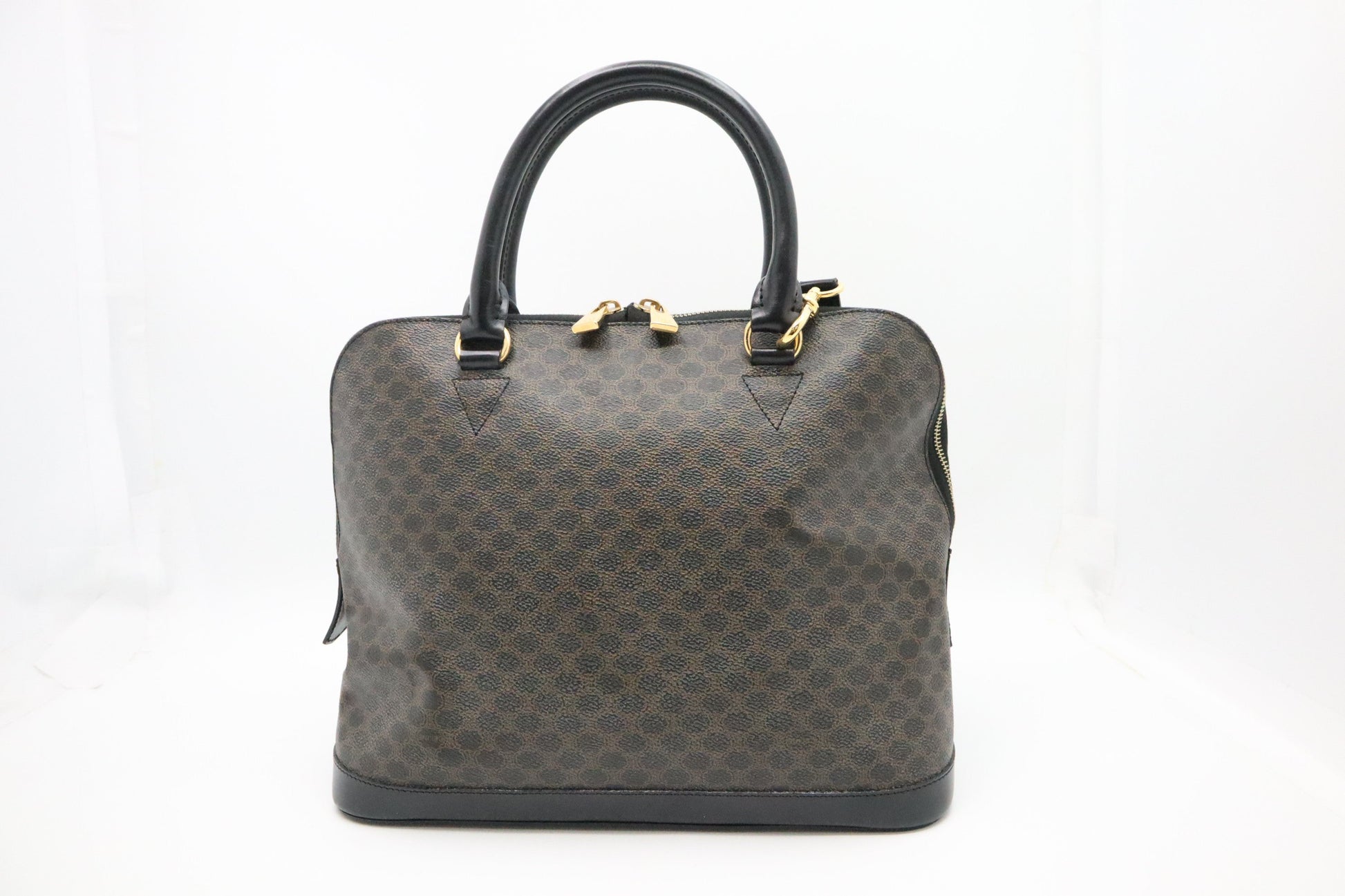 Celine Bowling Bag In Macadam Canvas Black Travel Bag
