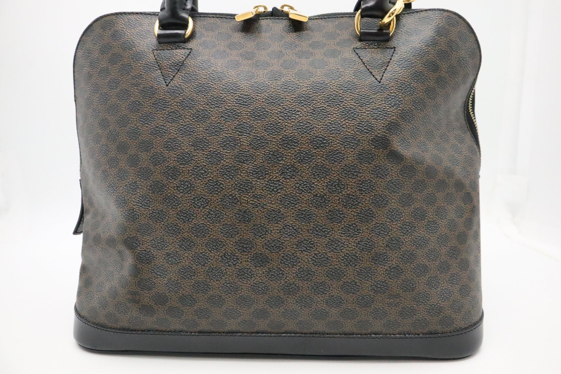 Celine Bowling Bag In Macadam Canvas Black Travel Bag