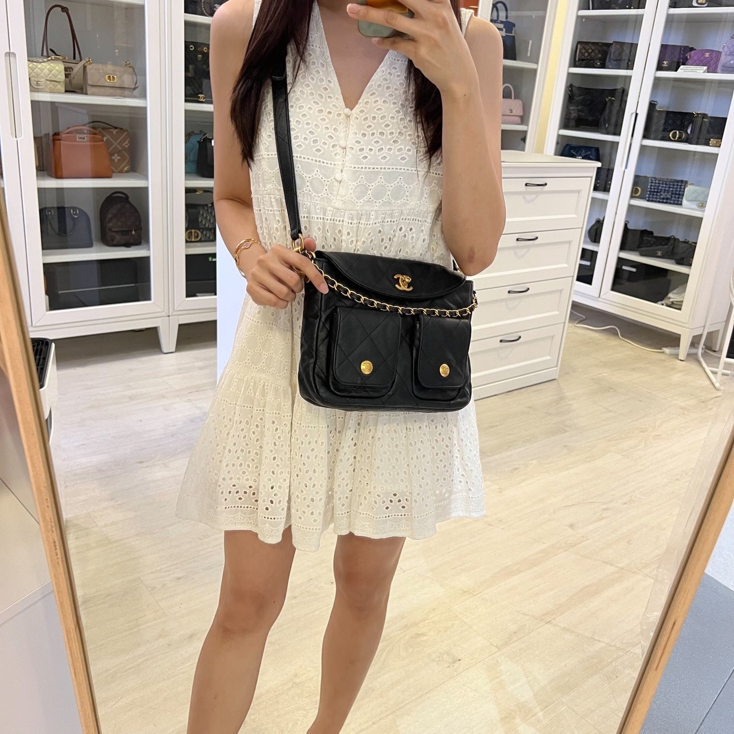 Chanel [Local Set - Original Receipt] Small Hobo Bag in Black Caviar and AGHW (Model: )