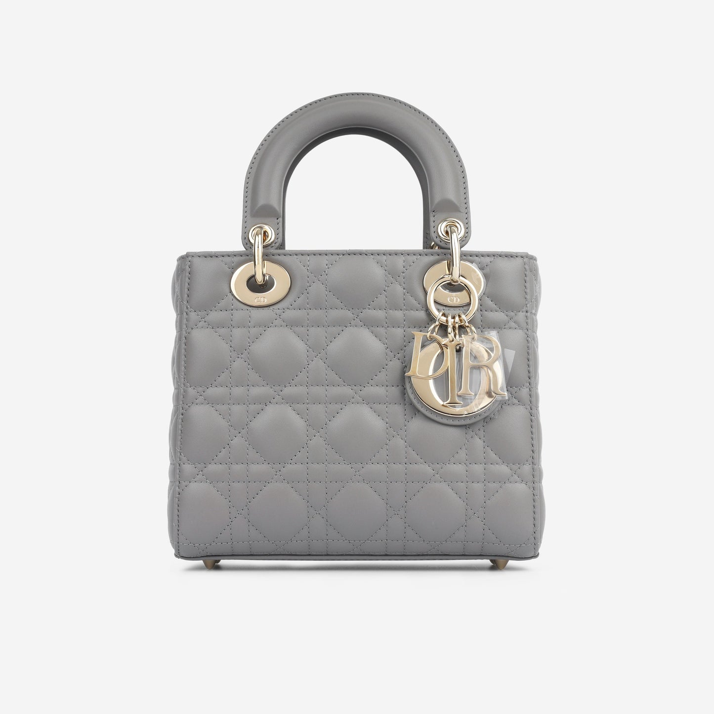 Dior Christian Lady Grey Tote Bag Gray Small