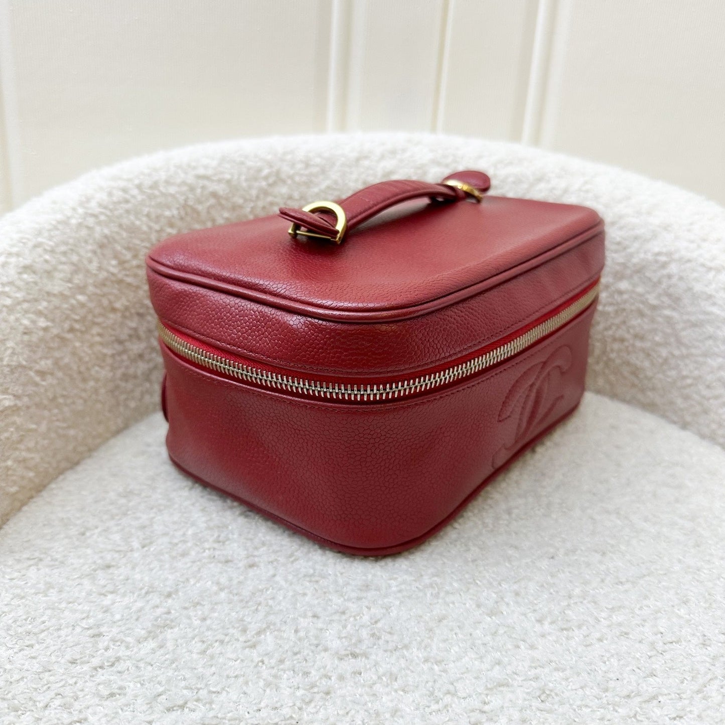 Chanel Vanity Case in Red Caviar and GHW