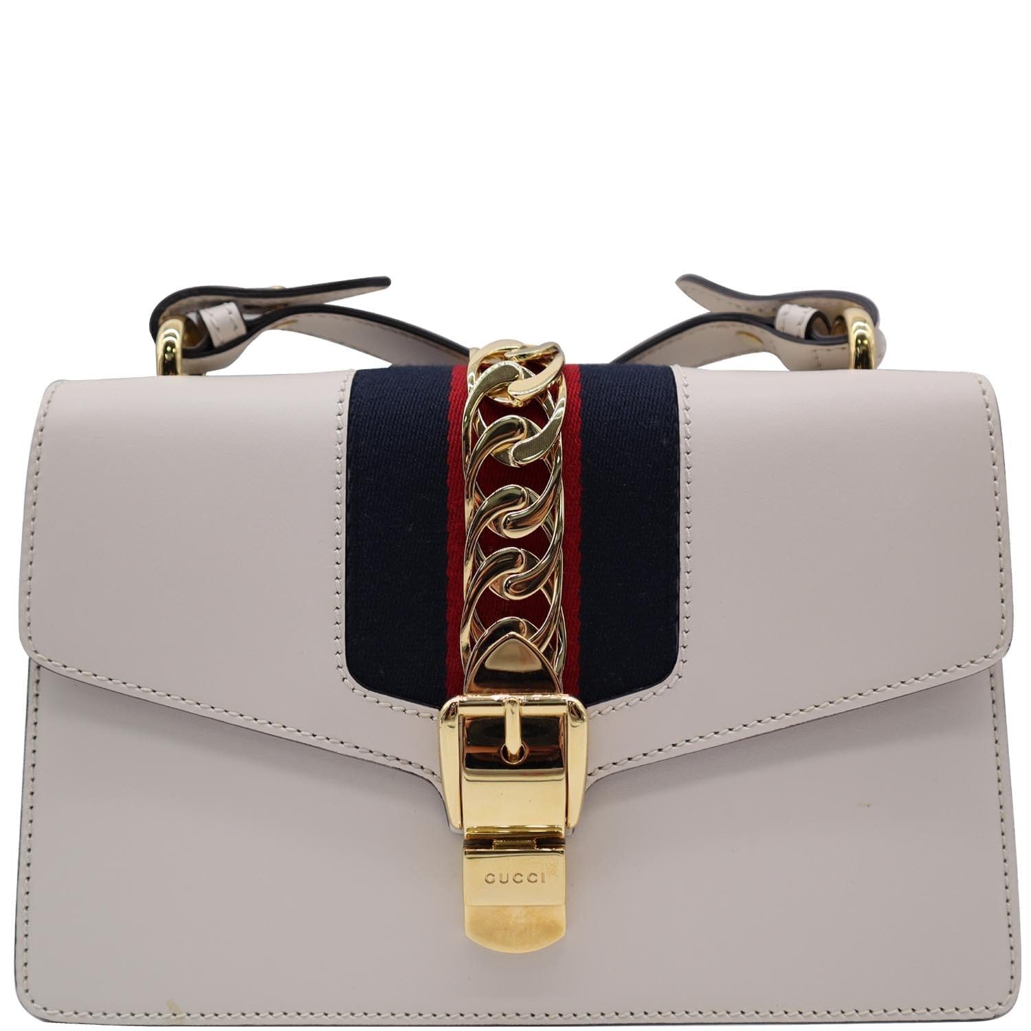 Gucci Sylvie Top Handle Bag White Small Travel Bag