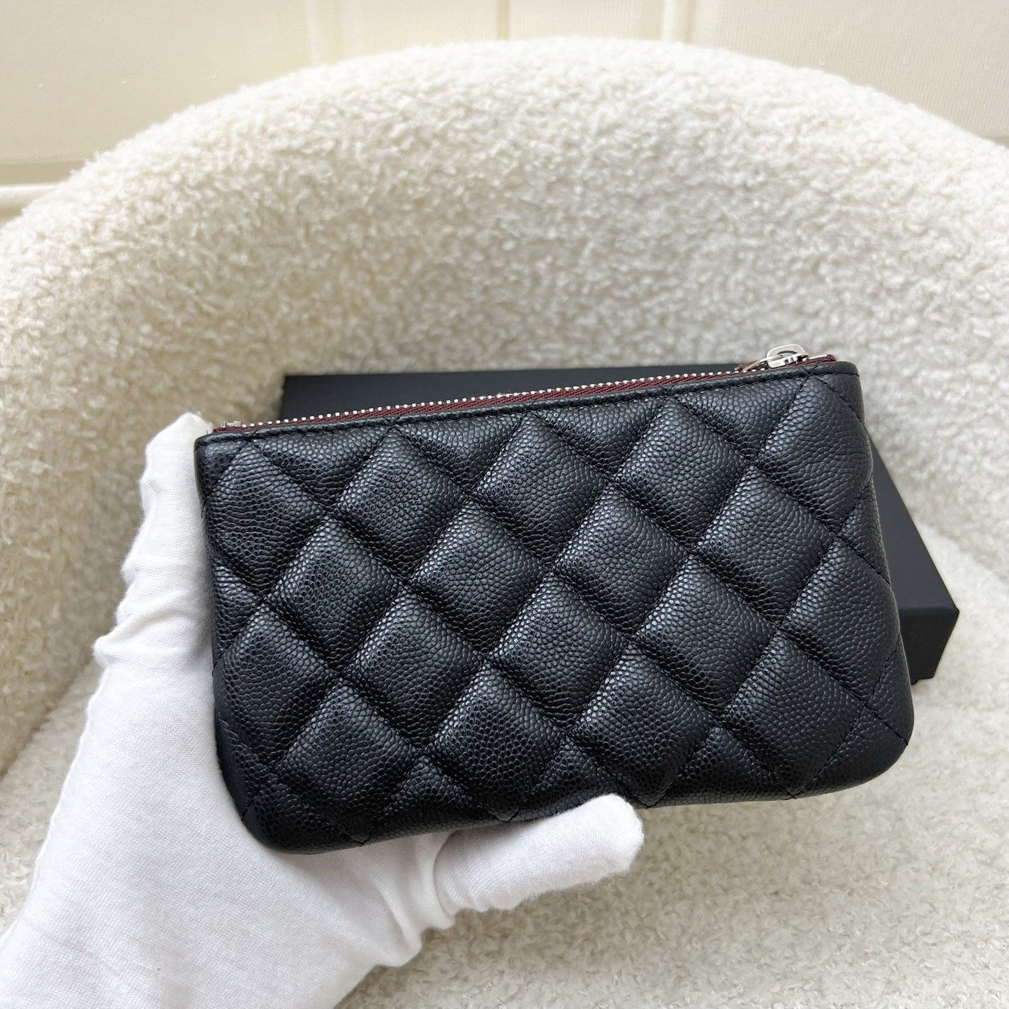 Chanel Mini O-Case / Pouch in Black Caviar and SHW (Model: )