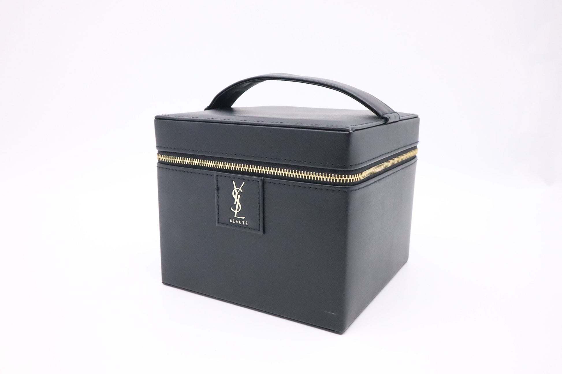 YSL Saint Laurent Vanity Case In Travel Bag Leather Black