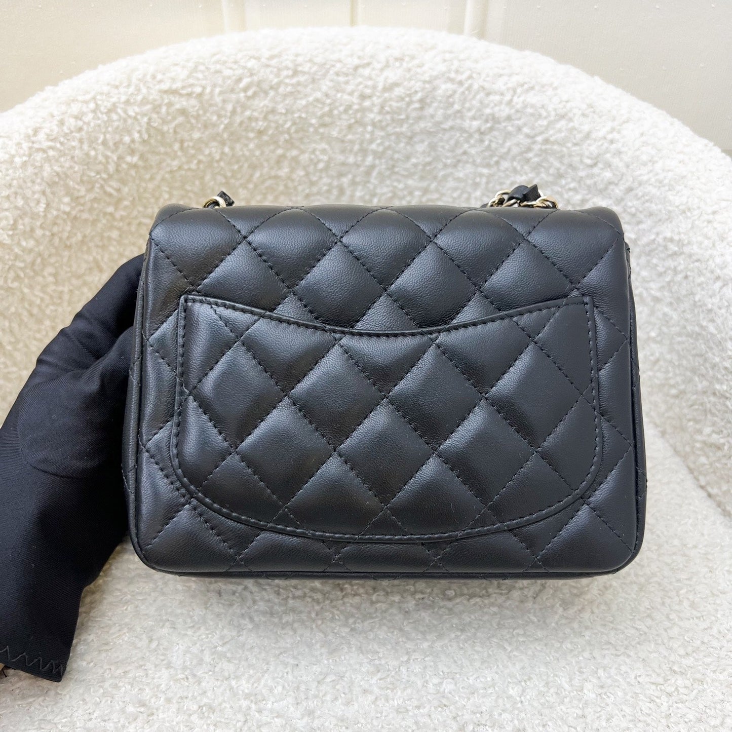 Classic Square Mini Flap in Black Lambskin and LGHW (Model: ) Accessory Classic