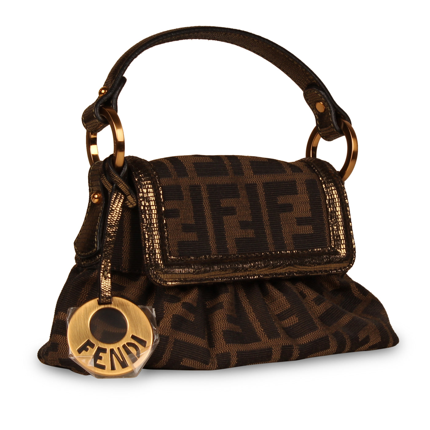 Fendi Zucca Chef Bag Metallic Mini Shoulder Bag