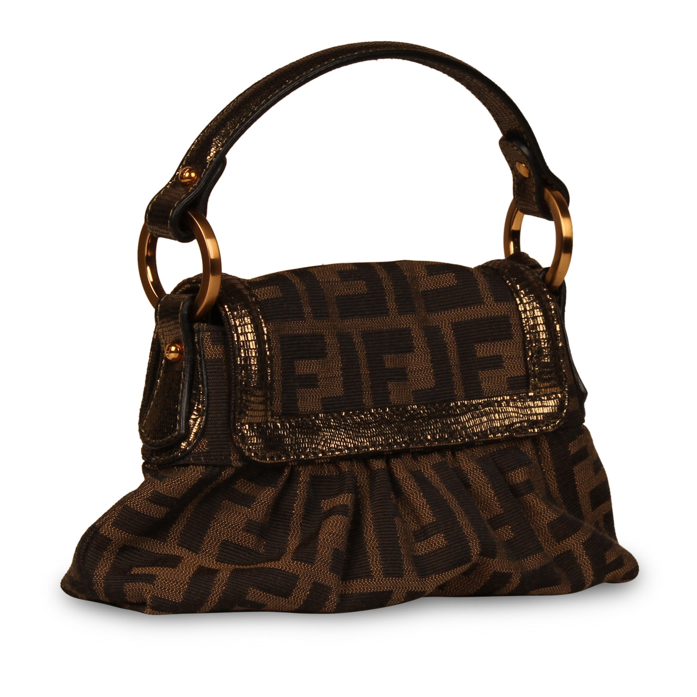 Fendi Zucca Chef Bag Metallic Mini Shoulder Bag