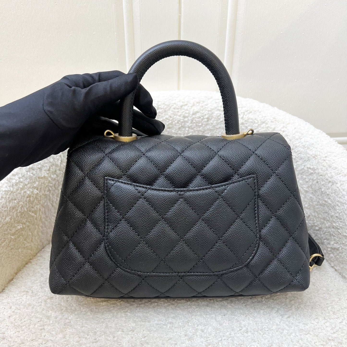 Chanel Small Coco Handle Flap in Black Caviar and AGHW (Model: ) Accessory