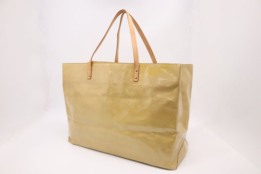 Louis Vuitton Reade Yellow Beige GM Leather Vernis Handbag